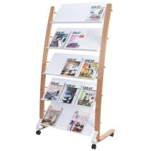 Alba Mobile Wooden Floor Stand 5 x 3" Shelves