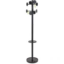 Alba Stan Coat Stand 8 Pegs 2 Hooks Grey/Black