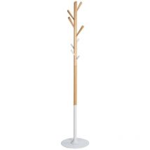 Alba Tree Coat Stand Natural Wood/White