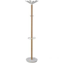 Alba Wooden Coat Stand Light Wood/White