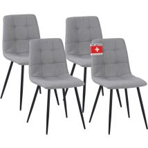 Albatros - Esszimmerstühle 4er Set bora Grau- Komfortabler Polsterstuhl für Modernes und Stilvolles Design am Esstisch - Küchenstuhl oder Stuhl