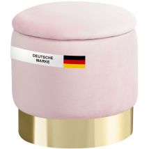 Hocker mit Stauraum Nizza Sitzhocker mit Stauraum, Modernes Design, Edler Samt-Bezug Sitztruhe Sitzbank mit Stauraum – optimal als Fußhocker Hocker