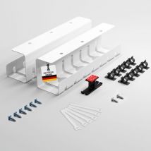 Albatros - Kabelkanal Schreibtisch Weiß Komplettset d - Kabelmanagement Schreibtisch für Ordnung und Produktivität - Kabel Organizer für