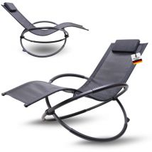 Premium Gartenliege x-form Schwungliege Relaxliege Gartenstuhl mit Kopfkissen wetterfest ergonomisch Relaxsessel belastbar bis 160Kg - Albatros