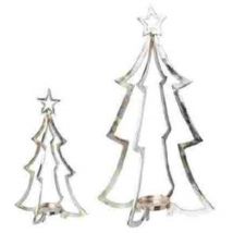 Alberello Alluminio P/Candele 2 Posti 44X44X74Cm X1