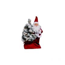 Alberino di natale con babbo natale con luci rame bianco caldo