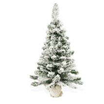 Albero di Natale Pinetto innevato, base in juta - Argo Innevato 60 cm - BOP