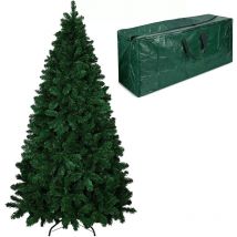Albero Di Natale 210 Cm Con Sacca Effetto Reale 1078 Rami Foltissimo Molto Folto Rami a Gancio Base a Croce Sicura In Metallo Doppia Foglia Colorata