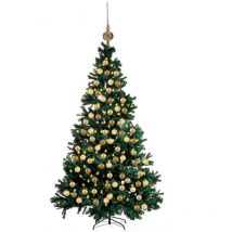 AMC - Albero di natale 240 cm in pino artificiale verde 2721 rami annodati rinforzati
