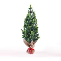 Albero di Natale artificiale piccolo 50cm da tavolo con pigne e neve finta Stoeren