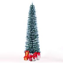 Ecoxmas - Albero di Natale innevato artificiale slim 210cm salvaspazio Kalevala