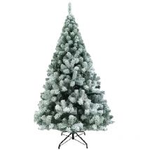 Cosedacasa - Albero di Natale innevato bianco alto cm 210 pvc Ignifugo con Apertura Rapida ad ombrello 600 cime