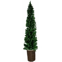 Cosedacasa - Albero Di Natale Slim Con Tronco In Legno Vero Cm 135 165 195 225 255 Verde Stretto Alto Decorazioni Addobbi Ambiente Casa - Misura: 