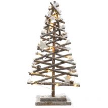 Albero in rattan micro led effetto neve 50cm