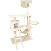 Albero tiragraffi per gatti beige 141 cm Albero per arrampicarsi Sisal