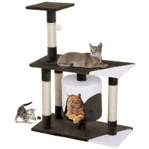 Albero Tiragraffi per Gatti Parco Giochi Cuccia Graffiatoio gatto 94cm Marrone