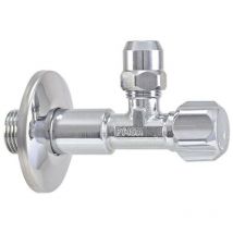 Albertoni Eckventil 1/2'' X 3/8'' - Verchromt - Lange Bauform - Mit Schieberosette (ø 56 Mm)