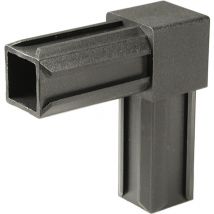 859831 Raccord xd pour tubes carrés, 90°, plastique, en noir, 20 x 20 x 1,5 mm, Set de 10 pièces, Set de 10 pièces - Alberts
