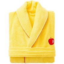 Benetton - Albornoz 380 gsm 100% algodon amarillo con manzana roja Fruits m/l
