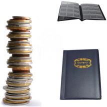 Feiyue - Album de collection de pièces de monnaie avec 120 pochettes, couverture en langue russe, mini album de rangement pour pièces de monnaie,