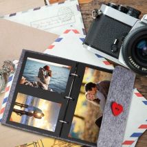 Langray - Album photo, album de mariage, album photo de famille bricolage, carnet de croquis d'anniversaire, albums photo pages noires album de