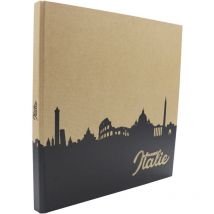 Album Photo 60 pages – Album Photo Traditionnel Voyage Italie – Album Photo Noir de 60 pages blanches– Album Photo Travel Italie – Fabriqué en France