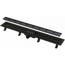 Alca - Caniveau de douche 850 mm avec grille, noir mat (APZ10BLACK-850M)