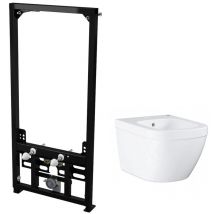 Pack Cornice di supporto per bidet sospeso + bidet sospeso Grohe, bianco alpino (SetBidetGrohe-1) - Alca