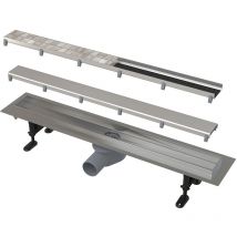 Alcaplast - Alcadrain Canaline - Piatto doccia Double Fit and Go 75 cm, con griglia, acciaio inox APZ13-DOUBLE9-750