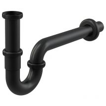 Alcaplast - Alca DN32 Basin Trap U-shaped with 5/4' connection nut, Matt Black (A4320BLACK)