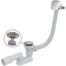 Alca - Drain Garnitures De Vidage - Kit Vidange Et Trop-plein De Baignoire Avec Remplissage, Longueur 570 Mm, Click-clack, Chromé A508ckm