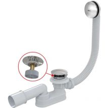 Alcadrain - Ablaufgarnituren - Badewannen-Ab- und Überlaufgarnitur, Länge 1000 mm, Click-Clack, chrom A507CKM-100