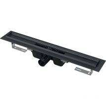 Alcaplast - Alcadrain APZ1BLACK Duschrinne mit Rand für den perforierten Rost, Schwarz-Matt 300 mm