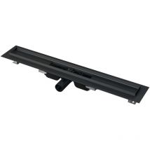 Alcadrain Canaline - Canalina doccia 85 cm, con bordo per griglia forata, nero opaco APZ101BLACK-850