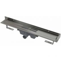 Alcadrain - Canaline - Canalina doccia Wall 105 cm, con bordo per griglia continua e collare di fissaggio a parete, acciaio inox APZ16-1050