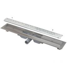 Alcadrain - Douchegoten - Bac à douche Antivandale 1150 mm, avec grille, écoulement vertical, acier inoxydable brillant