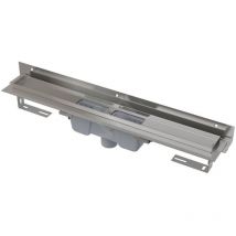 Alcadrain - Douchegoten - Caniveau de douche Flexible 550 mm, avec collier ajustable au mur, évacuation verticale, inox