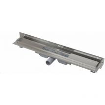 Alcadrain - Système de drainage - Douchegoten - Caniveau de douche Flexible Low 105 cm, avec collier ajustable au mur, inox APZ104-1050