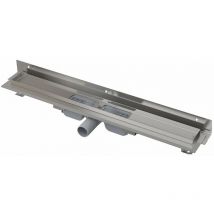 Alcadrain Système de drainage - Douchegoten - Caniveau de douche Flexible Low 85 cm, avec collier ajustable au mur, acier inoxydable APZ104-850