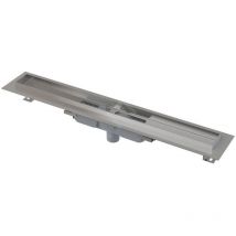 Alcadrain Douchegoten - Caniveau de douche Professional 850 mm, avec rebord pour grille pleine, évacuation verticale, inox