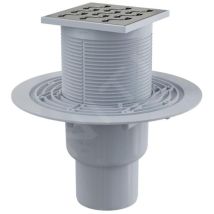 Alcaplast - Alcadrain Douchegoten - Siphon De Sol 11x11 Cm, Diamètre 5/8 Cm, Arrêt Des Odeurs D'Eau, Acier Inoxydable/plastique Apv202
