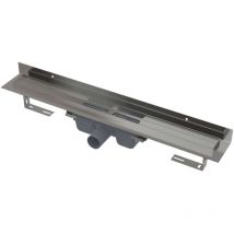 Alcadrain Duschrinnen - Duschrinne Wall 95 cm, mit Rand für Vollrost und festem Kragen zur Wand, Edelstahl APZ16-950