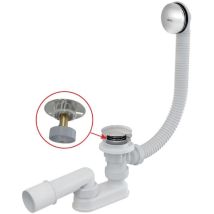 Alcadrain - Garnitures de vidage - Kit vidange et trop-plein baignoire, longueur 800 mm, Click-Clack, chromé A504CKM-80