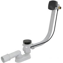 Alcadrain - Garnitures de vidage - Kit vidange et trop-plein de baignoire avec remplissage, longueur 800 mm, noir mat A564BLACK-80