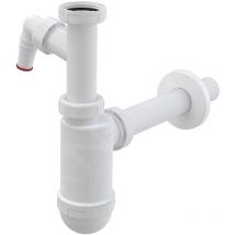 Siphons - Siphon de lavabo, avec raccord et écrou de trop-plein, blanc A430P - Alcadrain
