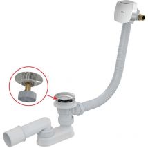 Sistemi di scarico - Set di scarico e troppopieno per vasca da bagno con riempimento, lunghezza 1200 mm, Click-Clack, cromo A508CKM-120 - Alcadrain