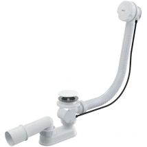 Alcadrain Sistemi di scarico - Set di scarico e troppopieno per vasca da bagno, lunghezza 800 mm, bianco A51BM-80