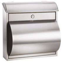 Alco - Briefkasten 36 x 37 x 10/19 cm (b x h x t) Edelstahl silber