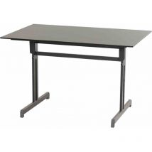 Gastrotisch 120x80 cm, anthrazit/anthrazit Gestell aus Stahl in anthrazit, Tischplatte aus Compac Plus in anthrazit