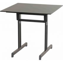 Gastrotisch 80x80 cm, anthrazit/anthrazit Gestell aus Stahl in anthrazit, Tischplatte aus Compac Plus in anthrazit